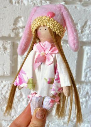 Зайчик модні ляльки ручної роботи лялечка з тканини для дівчинки4 фото