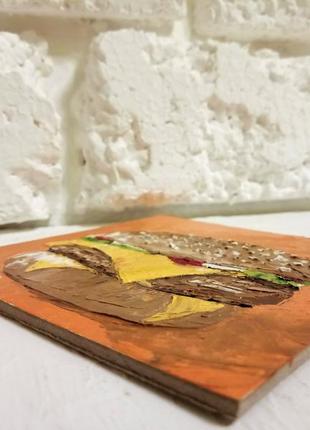 Їжі маленька картинка олійна мініатюрна живопис мастихіном5 фото