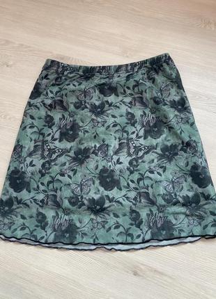 Актуальная юбка мини, в прин, сетчатая, стильная, модная3 фото