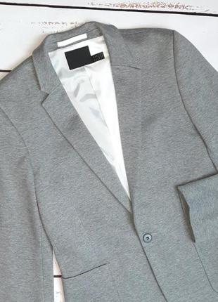 1+1=3 фирменный базовый серый женский пиджак блейзер asos, размер 44 - 463 фото