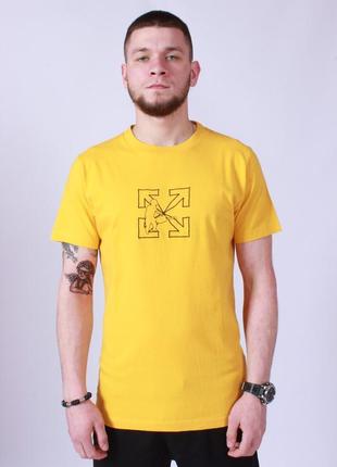 Футболка off-white workers slim t-shirt yellow1 фото