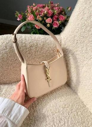 Жіноча сумка ysl hobo beige юсл бежева ів сен лоран  34432 фото