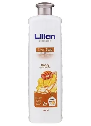 "lilien - рідке мило exclusive запаска   honey / macadamia/ olive milk / minerals/ wild orchide 1l /