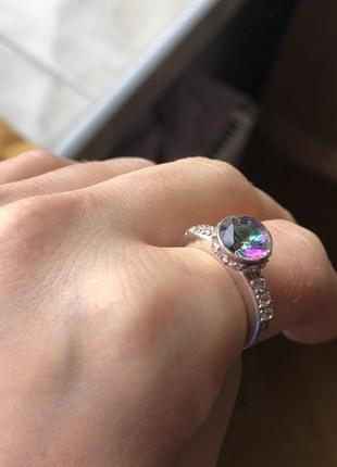 Яркий кольцо мистик топаз 16,5 серебро1 фото