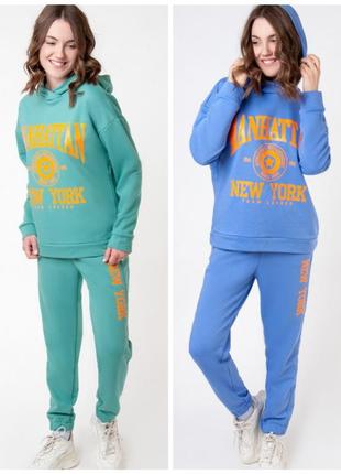 8цветов🌈стильні джогери  new york, весняні спортивні штани тринитка, модные джогеры спортивные штаны женские1 фото