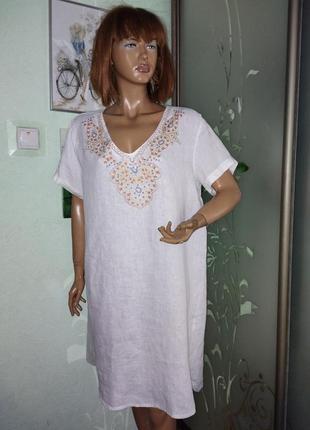 Льняна сукня з вишивкою collezione gaia3 фото