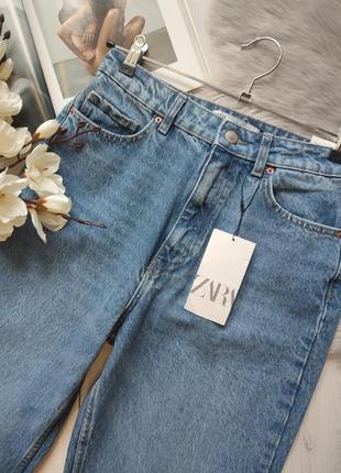 Прямые джинсы с высокой посадкой от zara, 36р, оригинал8 фото