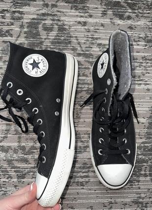 Утепленные кеды черного цвета converse