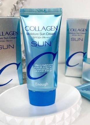 Зволожувальний сонцезахисний крем з колагеном enough collagen moisture sun cream spf 50+ pa+++, 50 g