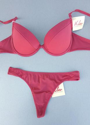 Kleo dina комплект женского нижнего белья бордо гладкий размер 70d