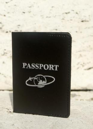 Обкладинка на паспорт з шкіри v2.0 (black)