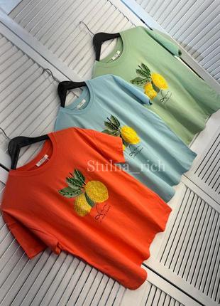 Стильные футболки с ярким сочным принтом - лимон (турция)2 фото