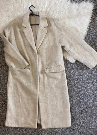 Демісезонне пальто оверсайз з вовни розмір s-m/ жіноче пальто міді на весну осінь8 фото