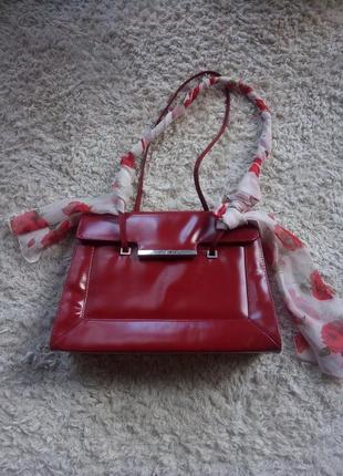 Женская красная сумка5 фото
