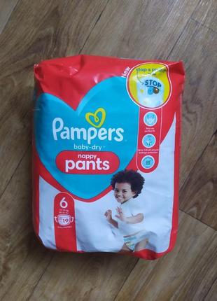 Трусики подгузники труси-підгузники pampers размер 6 14-19кг 19шт