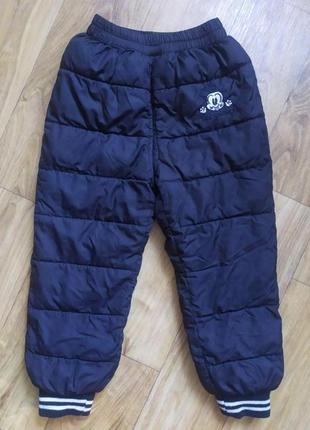 Теплі зимові штани на синтепоні мікі, чорний розмір 104-110