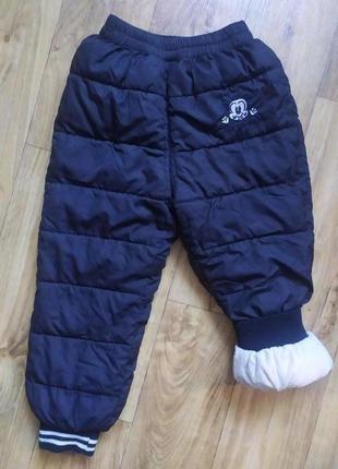 Теплі зимові штани на синтепоні мікі, чорний розмір 104-1102 фото