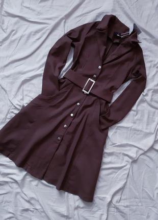 Платье пиджака с поясом на пуговицы1 фото