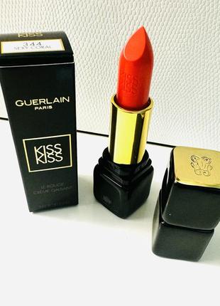Помада guerlain kiss kiss lipstick le rouge 344 sexy coral