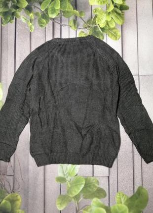 Вязаный пуловер свитер мужской серый реглан4 фото
