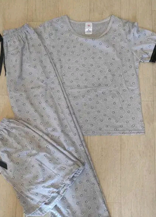Пижама женская размер 46/48 тройка- шорты брюки футболка3 фото