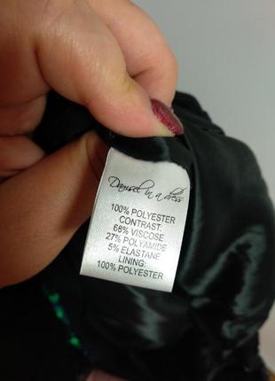 Шикарне плаття олівець дорогого бренду в паєтках перевертишах розміру l damsel in a dress7 фото