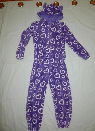 Пижама плюшевая слип человечек на 6-7 лет 116-122 см milka