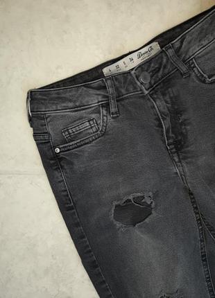 1+1=3 модные серо-черные зауженные узкие джинсы скинни denim co, размер 42 - 445 фото