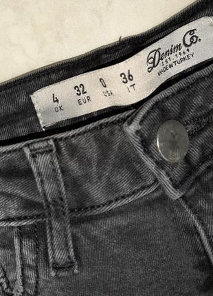 1+1=3 модные серо-черные зауженные узкие джинсы скинни denim co, размер 42 - 446 фото