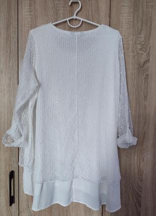 Оригинальная красивая белая блуза блузка блузочка размер 58-605 фото