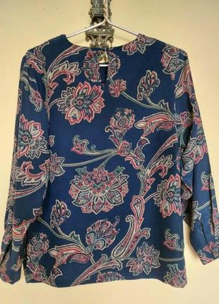 Винтажная шелковая блуза,цветочный принт8 фото
