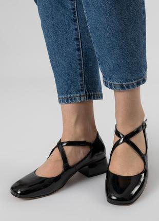 Туфли женские черные лакированные 2404т1 фото