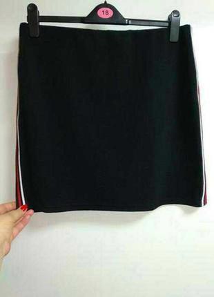 Стрейч фактурная юбка с лампасами 16/50-52 размера primark2 фото
