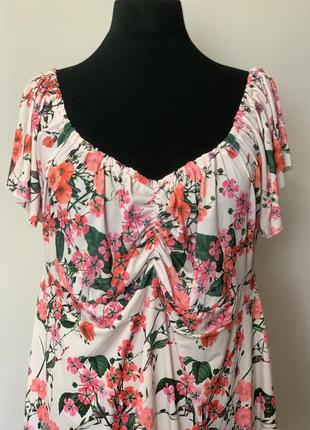 Женская эластичная блуза в цветы5 фото