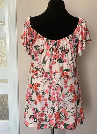 Женская эластичная блуза в цветы6 фото