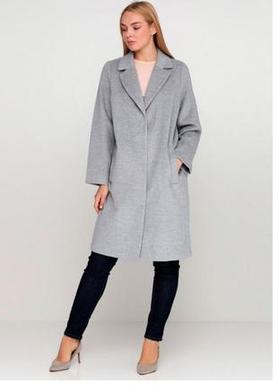 Серое шерстяное пальто,кашемировое пальто миди,пальто овер сайз7 фото