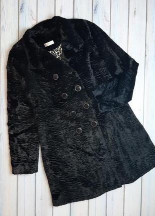 💥1+1=3 модное черное двубортное пальто оверсайз демисезон, размер 46 - 48