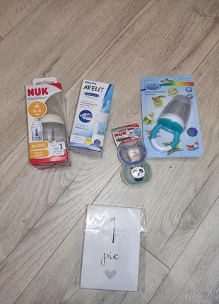 Дитяча бутилочка nuk first choice 0-6m anti colik ,бутилочка новонароджених  philips avent, набір сосок nuk,ніблер,фотокартки дитячі1 фото