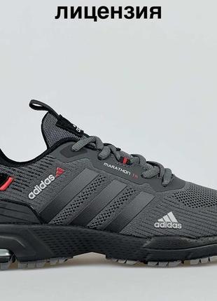 Кроссовки текстильные адидас маратон black grey👟 кроссовки adidas marathon чёрные серые 🔥2 фото