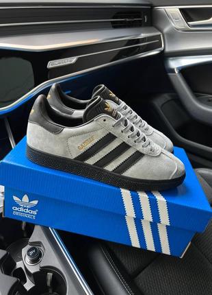 Чоловічі кросівки adidas originals gazelle gray black8 фото