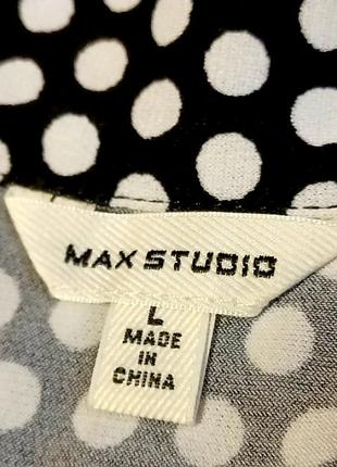 Брендовая стильная блузка в горох р.l от max studio4 фото