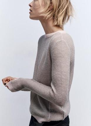 Zara новый свитер паутинка с альракой и шерстью м1 фото