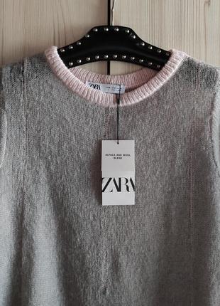 Zara новый свитер паутинка с альракой и шерстью м8 фото