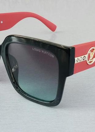 Louis vuitton очки женские солнцезащитные большие черные с красным с градиентом