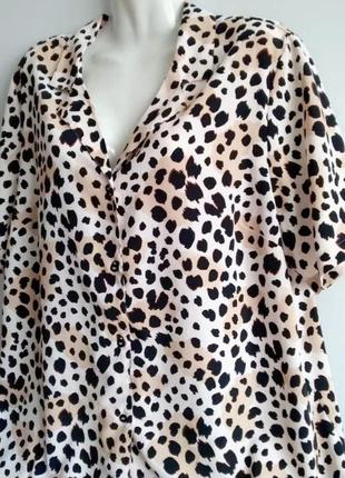 Блуза з коротким рукавом, в леопардовий принт, р.22/5xl/50