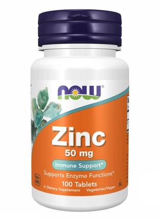 Цинк now foods zinc gluconate 50 мг. 100 таб.