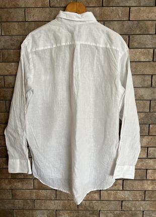 Белая льняная рубашка, рубашка christian berg5 фото