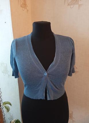 Укороченный натуральный кардиган, кофта, лен, вискоза, шелк