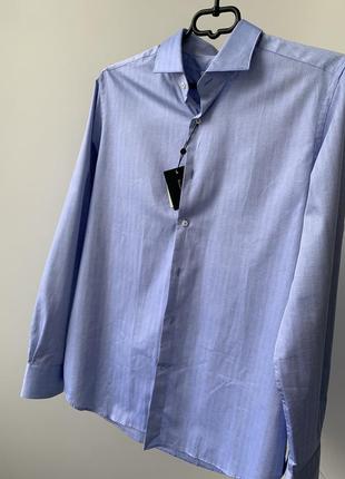 Мужская рубашка massimo dutti, голубая, размер l1 фото