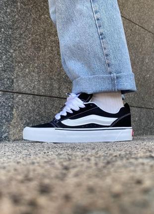 Стильные кеды vans knu skool black/white7 фото